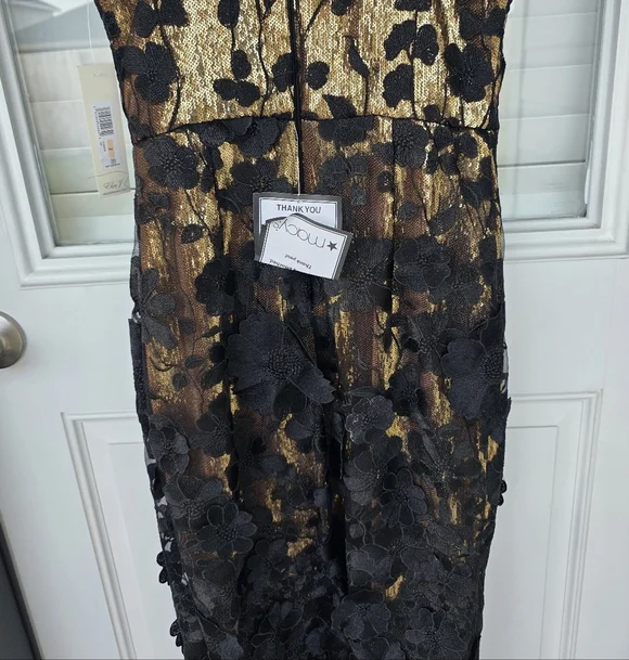 $268 Eliza J Women's Floral-Appliqué Sequinned Dress Sz 2 NWT Cocktail Glam - Picture 16 of 16